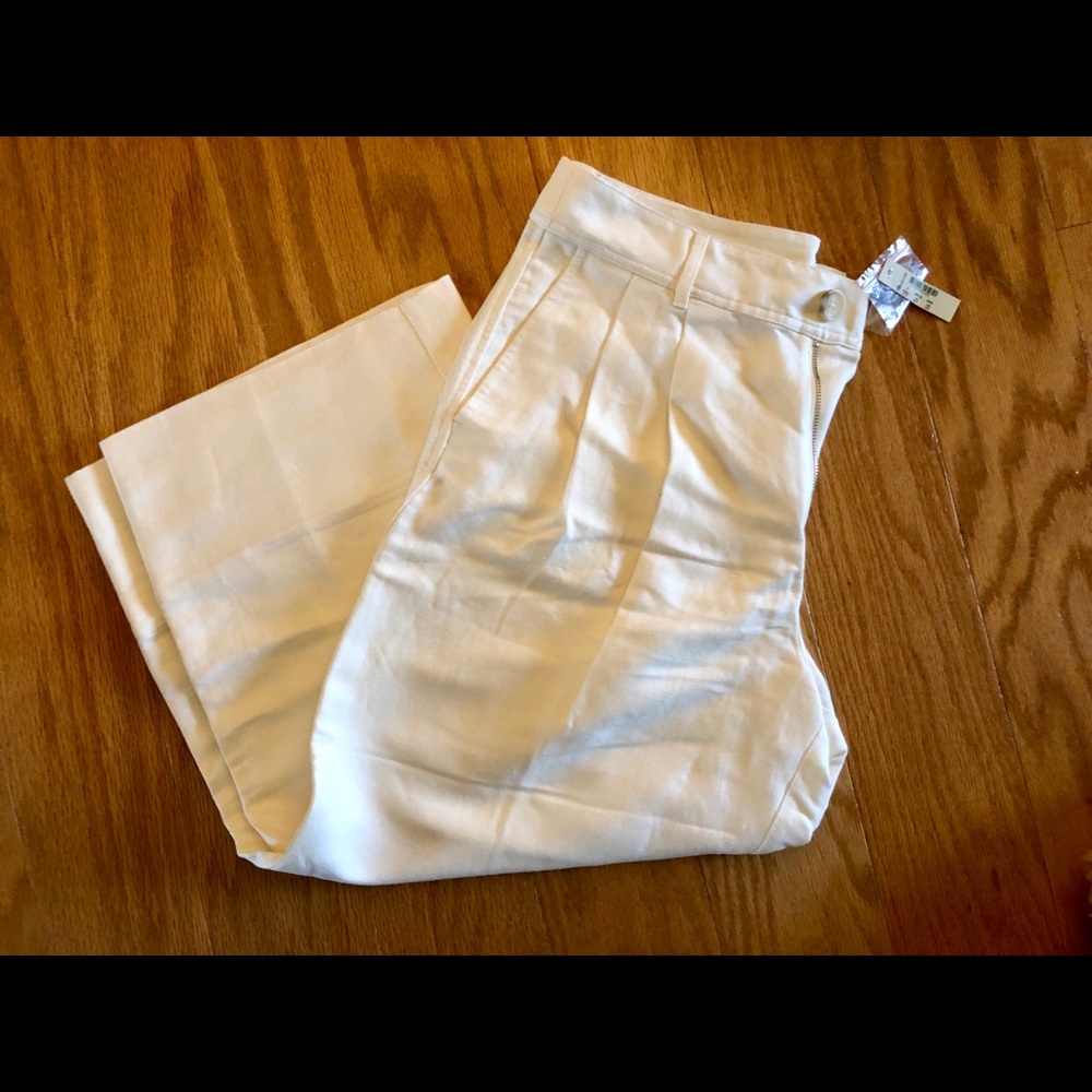 NWT Madewell Linen Wide Linen Blend Leg Pant Sz 8 - Picture 3 of 3